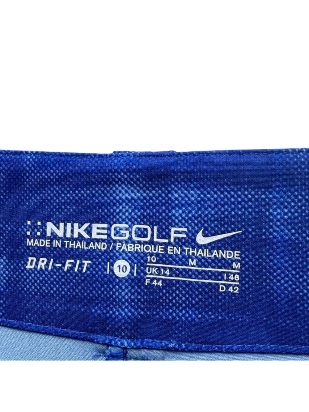 Nike Women's Dri-FIT Golf Shorts Size Medium Royal Blue Geo Print Sportswear